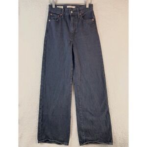 levis ribcage wide leg premium jeans 25 black sprout 90s grunge Y2K skater bratz